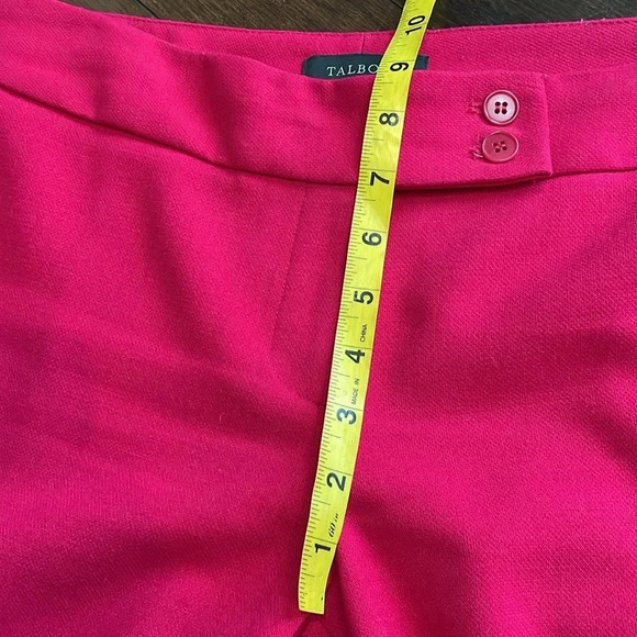Talbots cropped trousers Bright pink Textured size 8P Double button Office - Picture 7 of 15